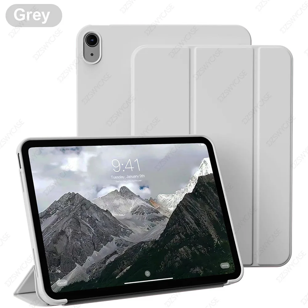 Case voor iPad 11e (A16) 11 inch 2025/10e generatie 10,9 inch 2022, ondersteuning Auto Wake/Sleep, driebladige standaardcover, met zachte TPU-achterkant