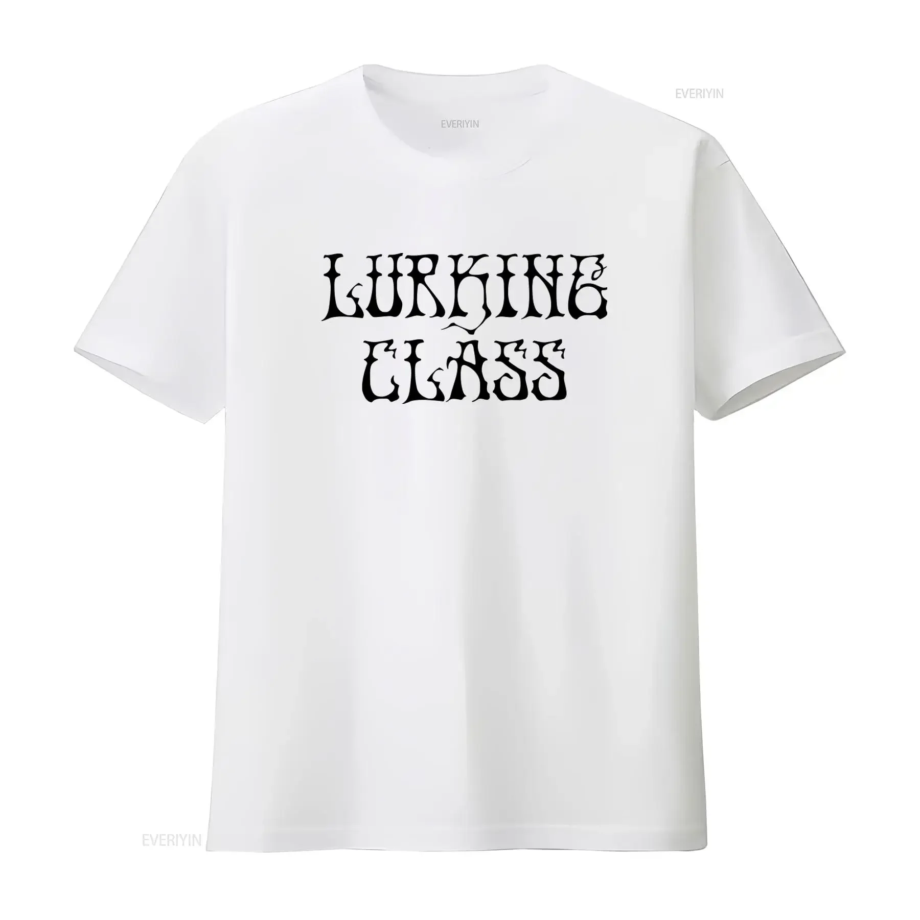 Camiseta de estilo gótico Lurking Class para imprimir, camiseta unisex vintage lavada para uso diario, ropa de diseñador elegante y versátil
