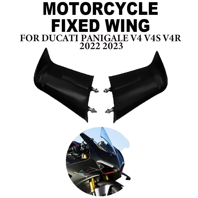 

For Ducati Panigale V4 V4S V4R 2022 2023 Motorcycle's Pneumatic Aileron Carbon Fiber ABS Fixed Wing Air Guide Plate