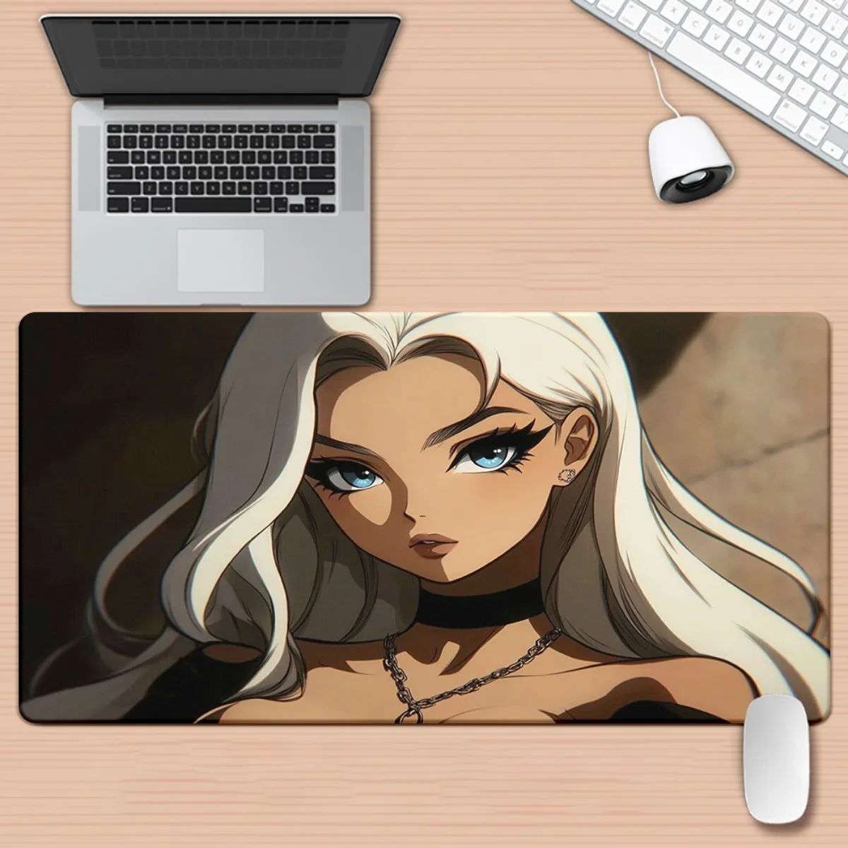 

Коврик для мыши с изображением аниме-девушки, длинный резиновый настольный коврик, противоскользящий коврик для игр, офиса, ПК, ноутбука