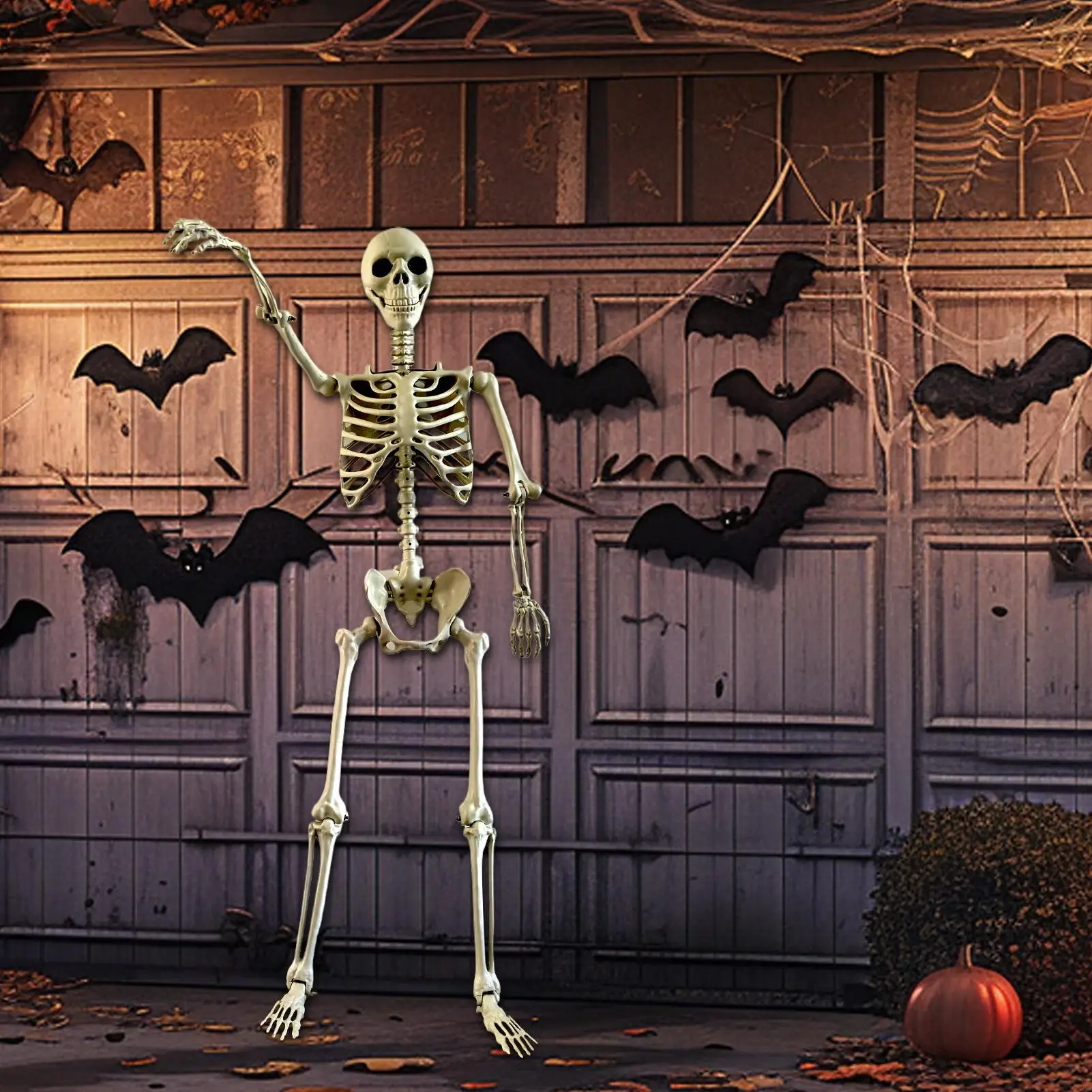 Realistic Body Bones Life Size Human Skeleton With Posable Joints Simulation Skull Ornament Haunted House Horror Props Party