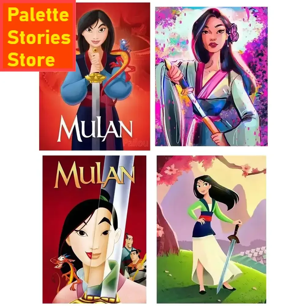 Disney Painting by Number Kits Mulan Mushu Cartoon Canvas Scenic DIY Digital Oil Painting Artcraft Handpaint Home Decor(Frameles