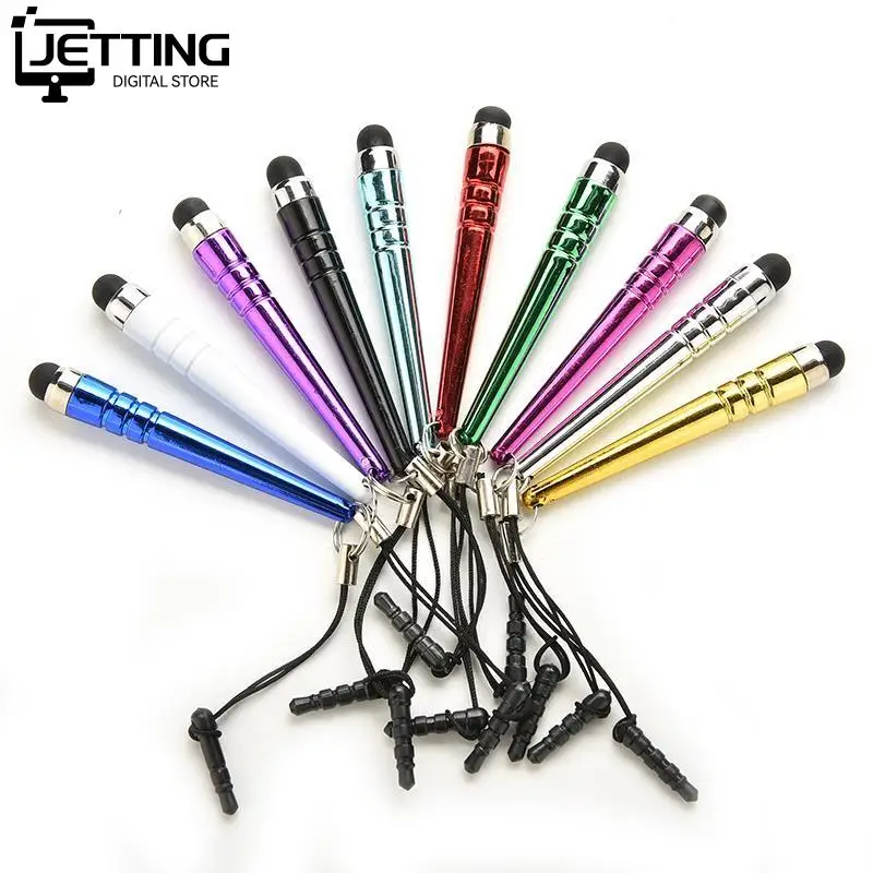 Universal Long Capacitive Screen Touch Pen Stylus for Smart Cell Phones Tablets Pens with Dust Plugs 10Pcs