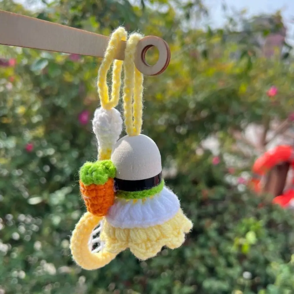 Wool Making Crocheted Badminton Pendant Material Package With Instructions Badminton Keychain Handmade Bag Hanging