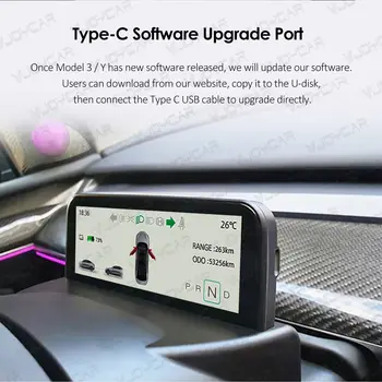 Nový 4,6palcový LCD displej na palubní desce pro Tesla Model 3 Y, inteligentní IPS HD displej, příslušenství pro interiér 6 nejlepší prodej Obrazovka Tesly Model Y - №6