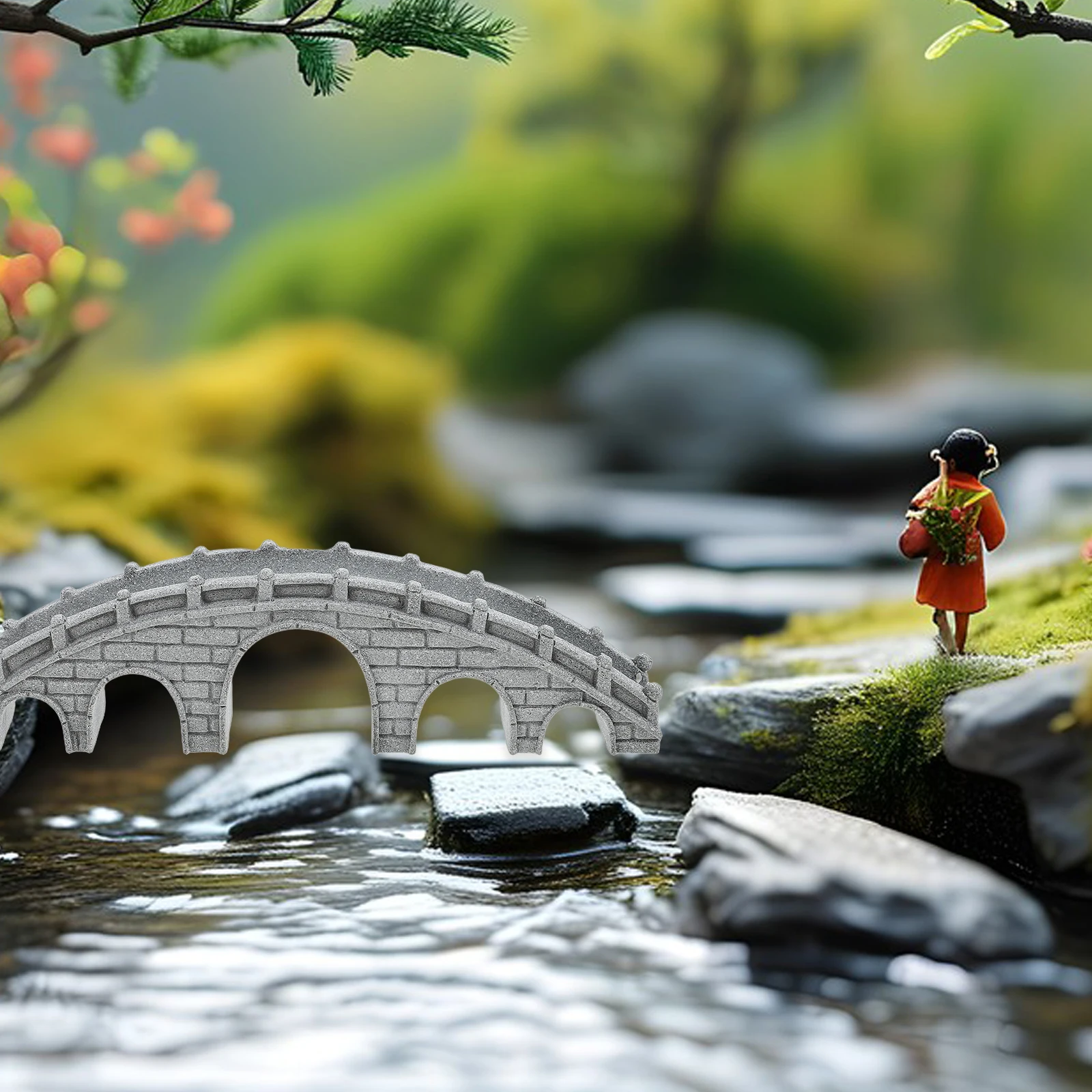 

Stone Bridge Ornament Handmade Miniature Bonsai Model Unique Fish Tank Decor Aquarium Bridge Landscaping Micro Landscape Toy