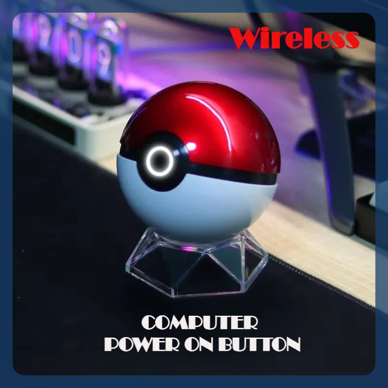 

PKM Switch Button Poke Ball Desktop Computer Start Up/OFF PC Use Wireless Power Support Motherboard USB PCIE Slot