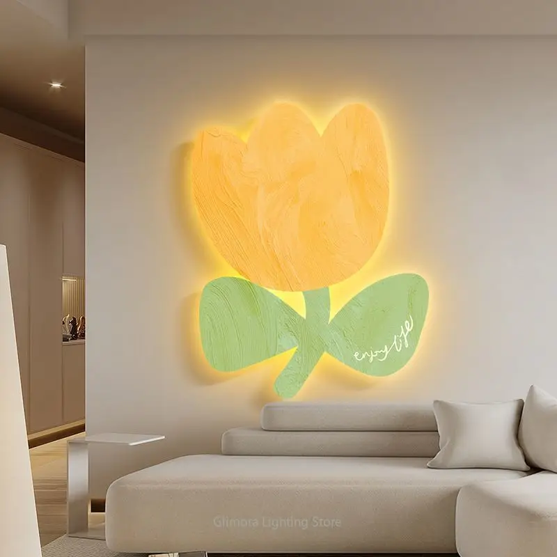 LED Light Painting for Living Room Sofa Wall, Still Life Ambient Glow Art for Dining Room, Decorative Illuminated Wall Hanging
