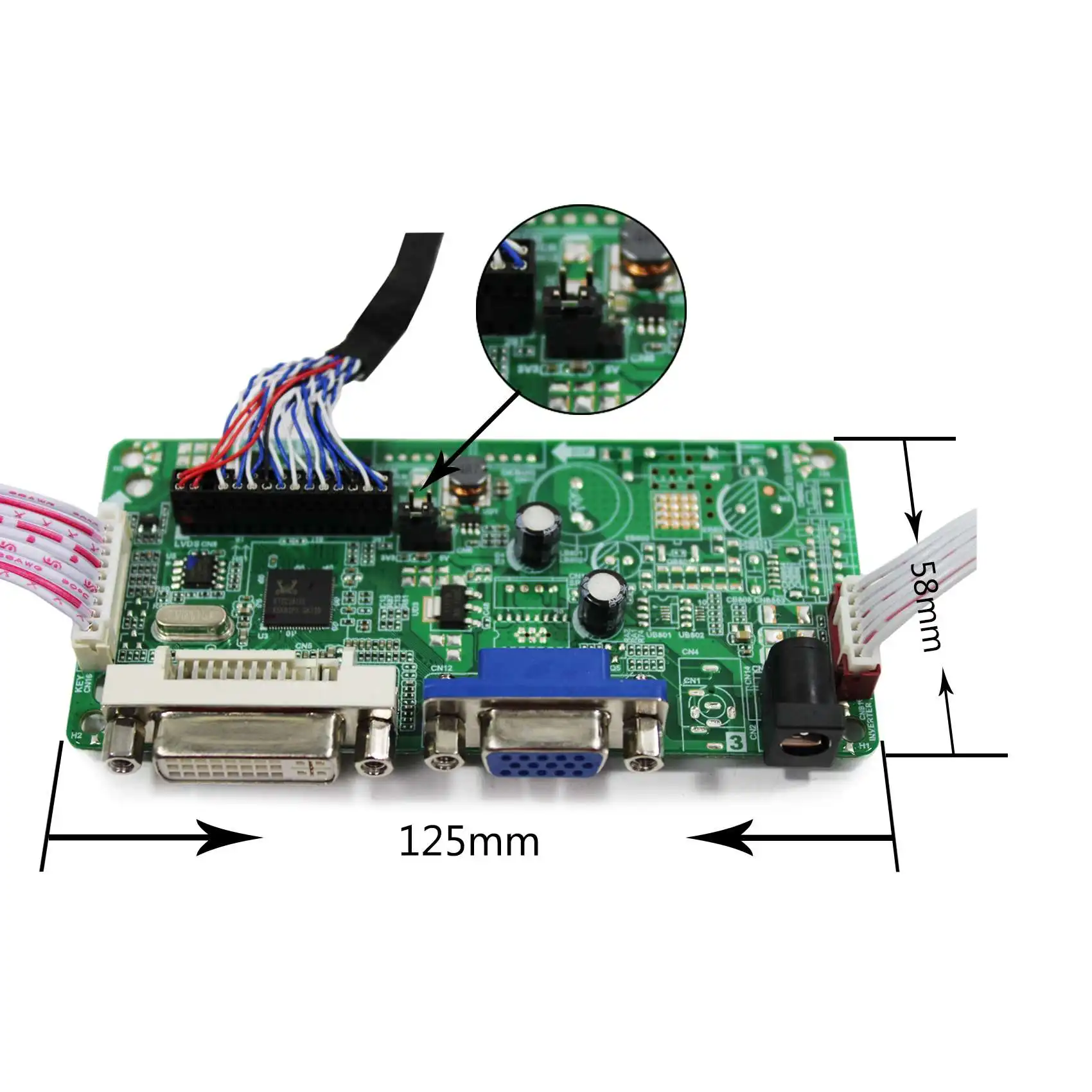 DVI VGA LCD Cotnroller Board RT2281 For 18.4