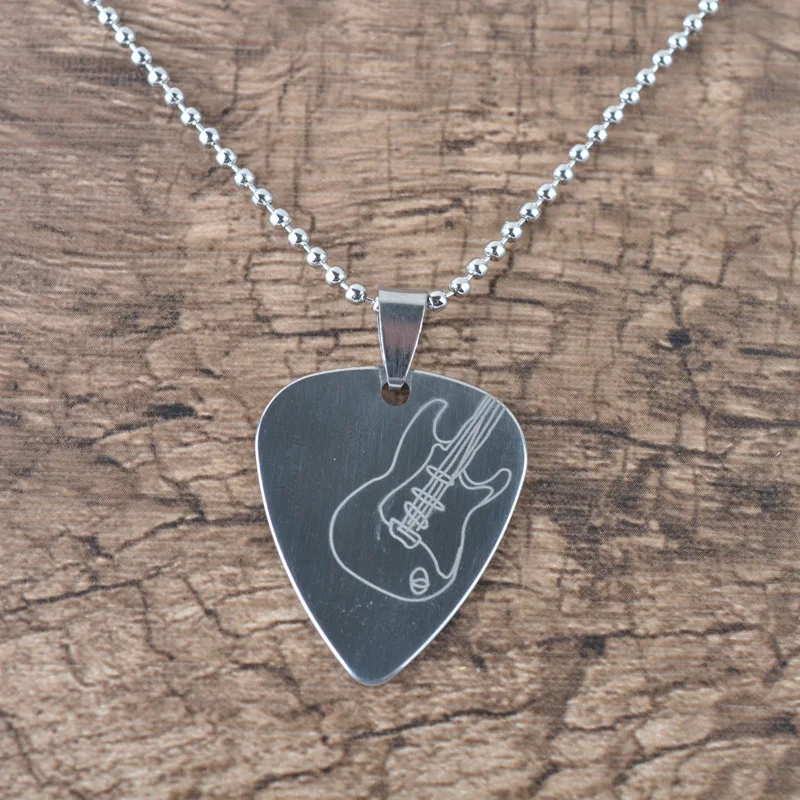 Stainless Steel Guitar Pick, Paddle Metal Necklace Style Piacks, Guitar Accessories, 1 Pc