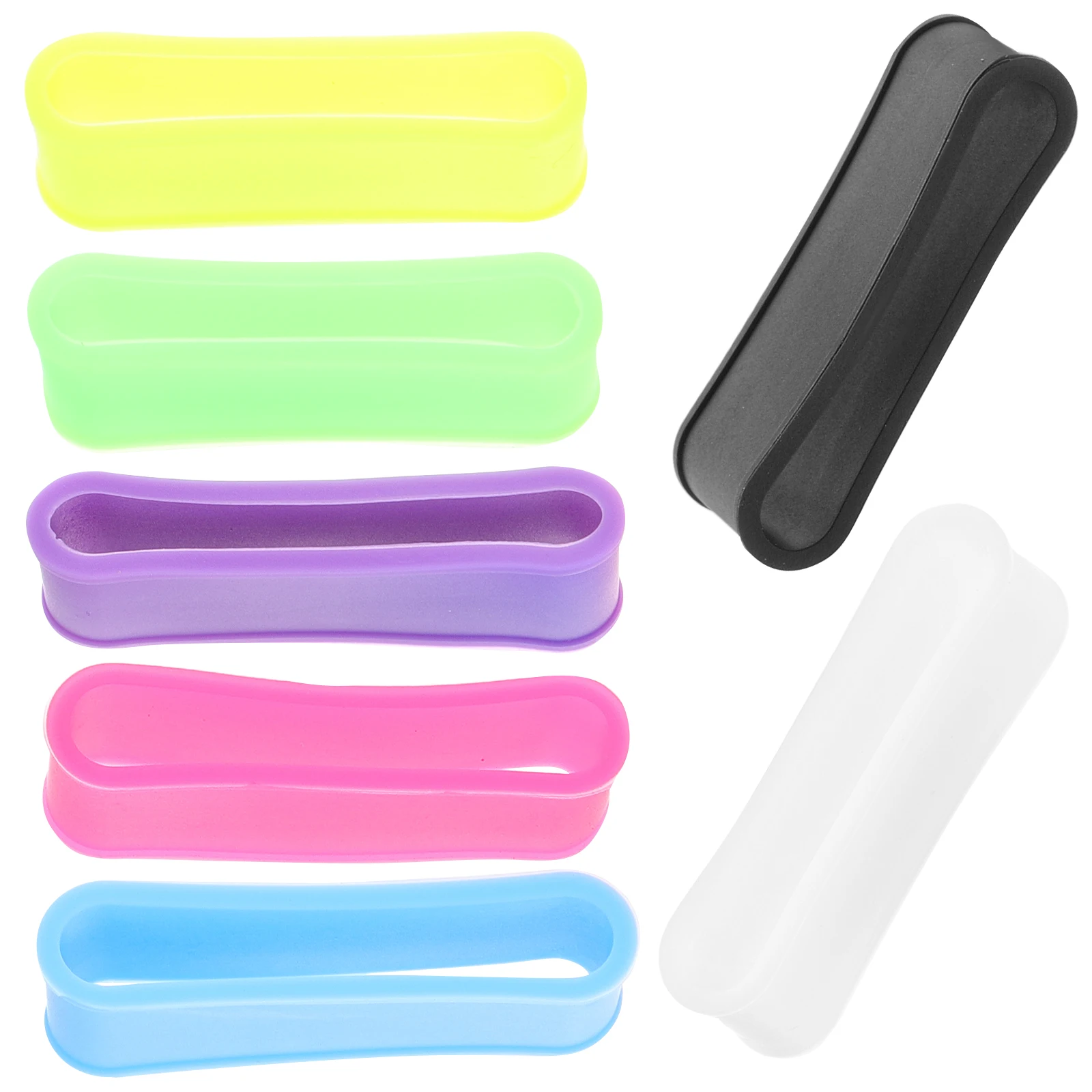 

7pcs Handle Grip Glue Ring Tennis Badminton Band Overgrips Protector Silica Gel Non Skid Grip Rings Sweat Absorbing for Squash