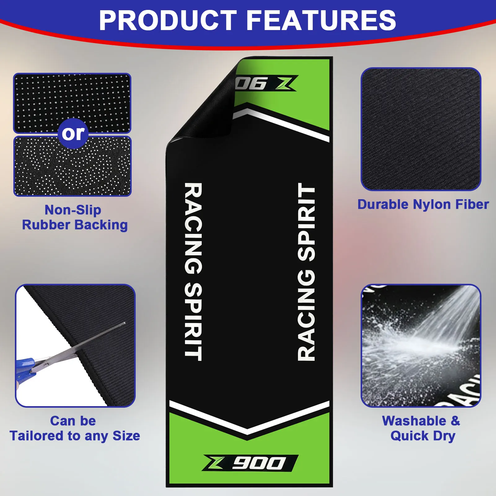 Motorcycle Carpet Polyester Parking Mat Display Carpet Racing Bicycle Carpets Mat Anti-slip Bedside Rugs Customized Display Rug