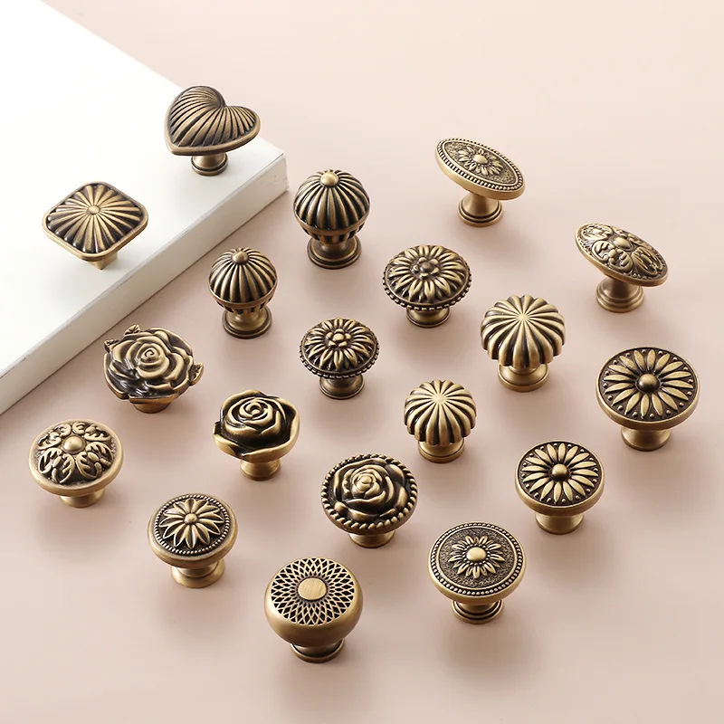 Vintage French Drawer Pull Single Hole Cabinet Handle for Wardrobe Door Retro Style