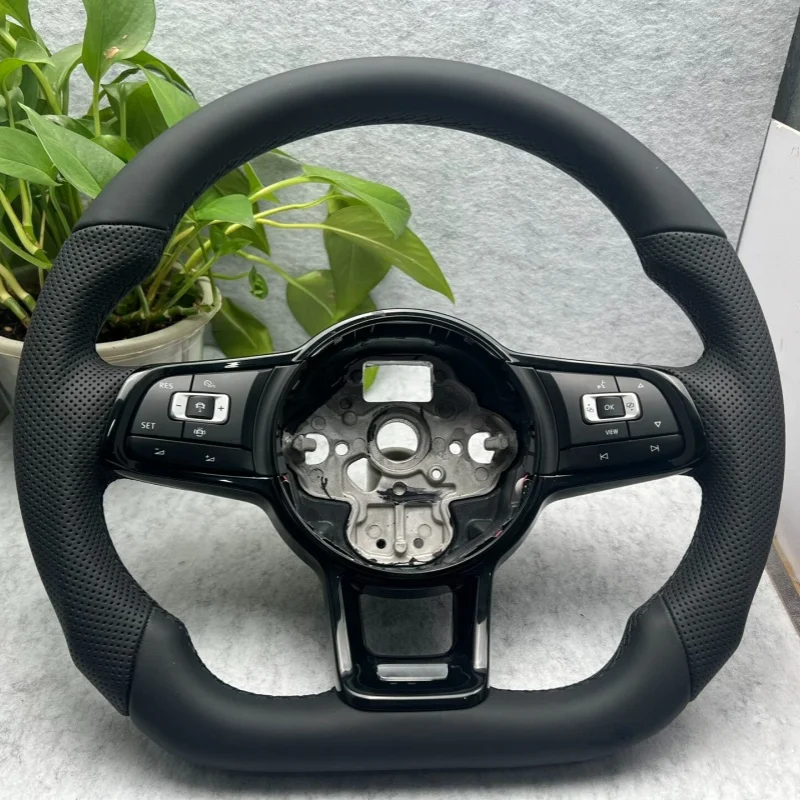 Customm Carbon Fiber RLine Sports Steering Wheel MK6 7 7.5 GTI GTD GTE R Polo Suede Leather Car Accessorie For Volkswage VW Golf - view 4
