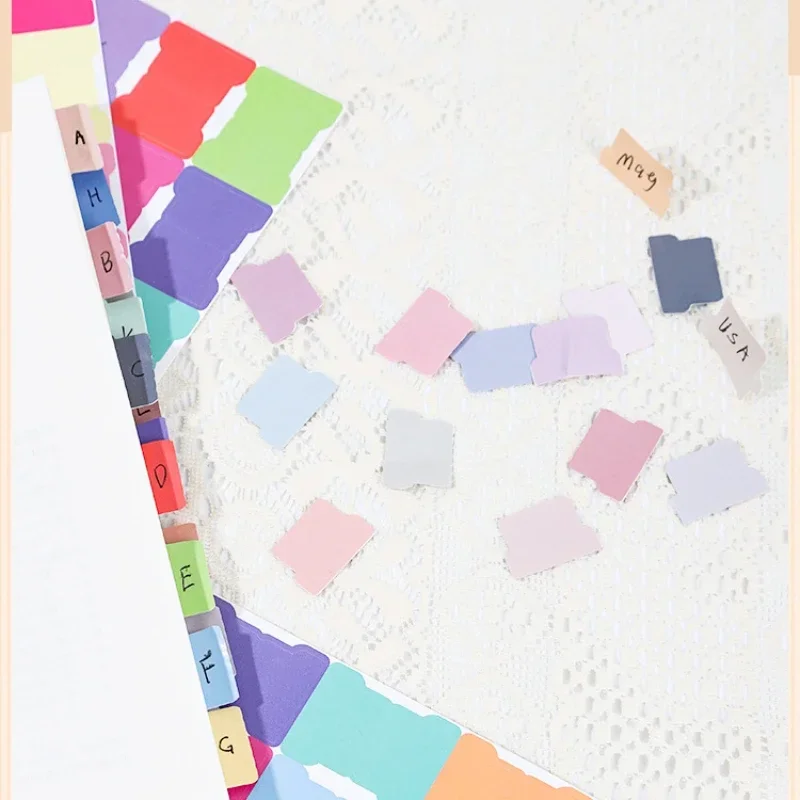 

10 Pcs Colourful Index Stickers Self-adhesive Korean Style Handbook Photo Cards Simple Labels Index Stickers Student Stationery