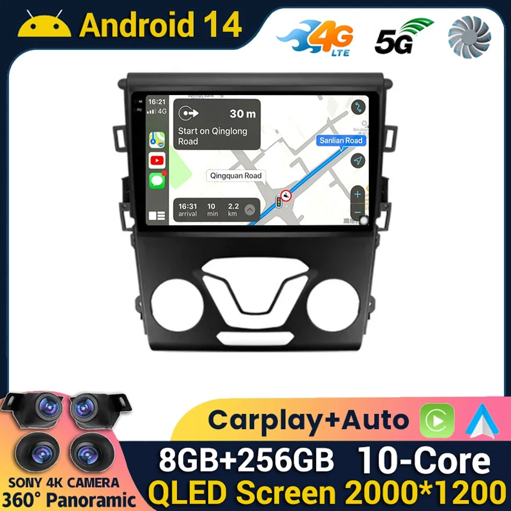 

Android 14 For Ford Fusion Mondeo 5 2014 - 2019 Car Radio Multimedia Video Player Android Auto Carplay GPS Stereo No 2Din DVD