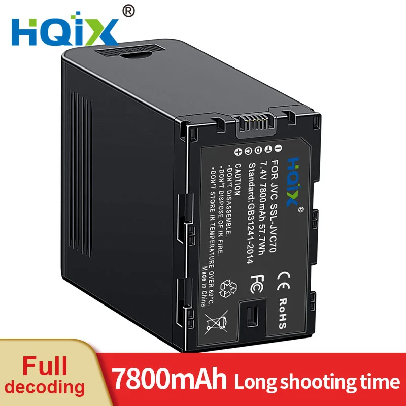 

HQIX for JVC GY-HM600 HM606 HM650 HM660 LS300 HM610 HM600 HMQ10 HM200 HM258 HM650EC JY-HM360 Camera SSL-JVC70 Charger Battery