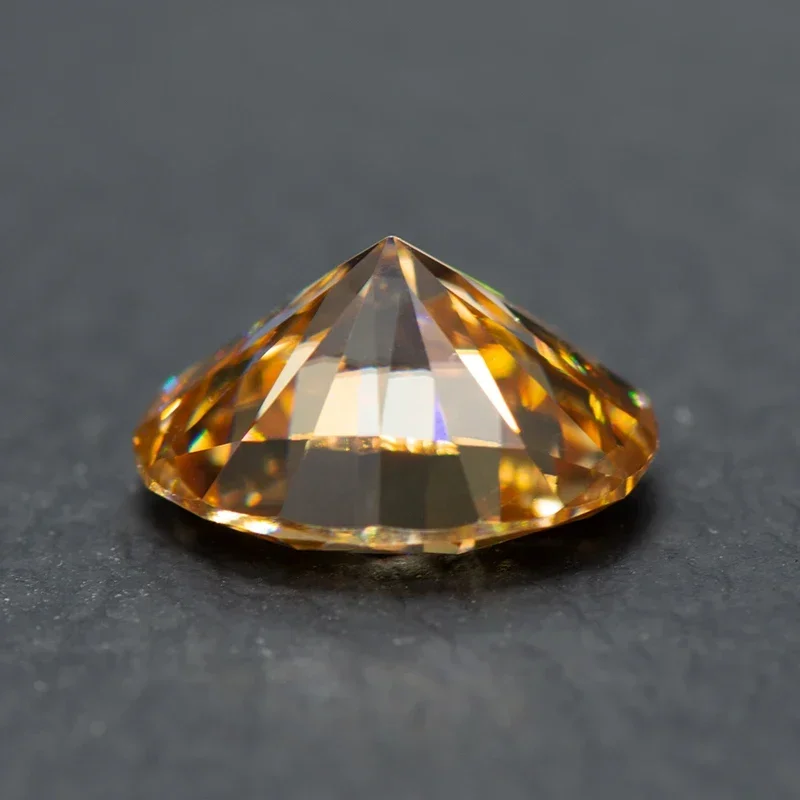 Moissanite batu Oval potong warna sampanye Lab warna dibuat batu permata berlian bahan pembuat perhiasan dengan sertifikat GRA