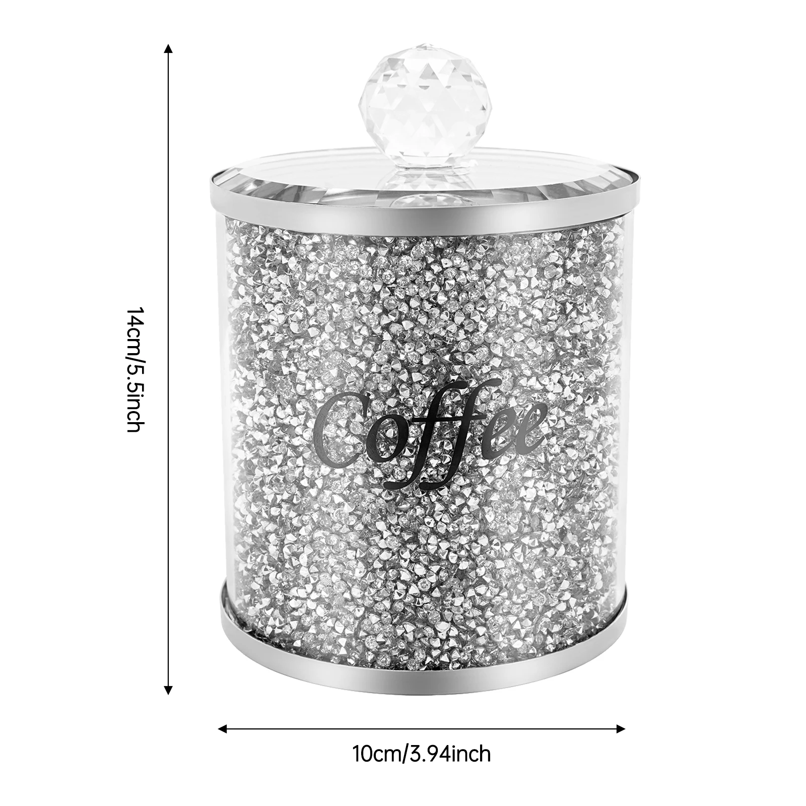 3-teiliges Kaffee-Zucker-Tee-Behälter-Set 10x14cm Moderner Glas-Kaffeebohnen-Organizer Lebensmittel-Aufbewahrungsdosen für Mehl & Snacks, Platzsparend – Detail 8