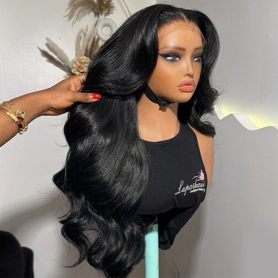 

40 Inch Extra Long 250% Density Natural Black Body Wave Remy Human Hair Wigs 13x6 HD Lace Frontal Pre Plucked 5x5 Glueless Wear