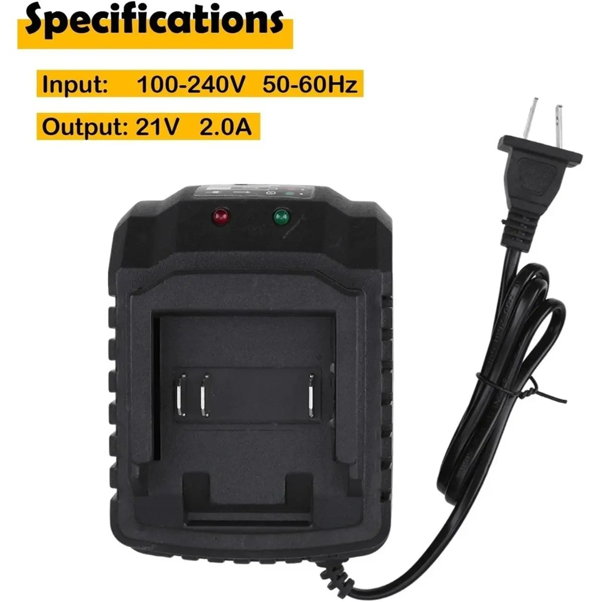 2026 New Tool US Plug Li- Battery Charger Quick Charge 21V Power Tools Portable Charger for BL1415 BL1815 BL1830 BL1850