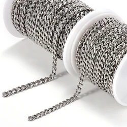 1meter 5mm/6mm Stainless Steel Chains Steampunk Chain for Choker Necklace Jewelry Making DIY