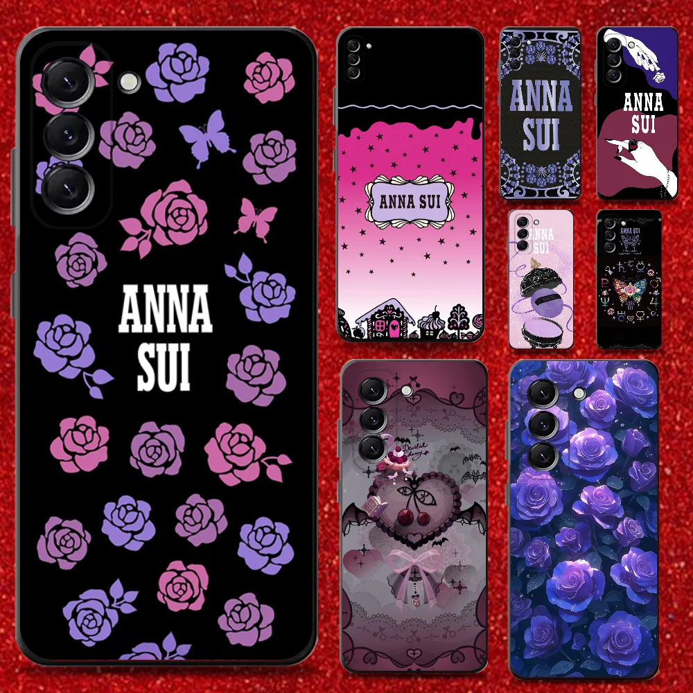 

Purple Brand A- ANNA S-SUI Phone Case For Samsung Galaxy A13,A21s,A22,A31,A32,A52,A53,A71,A80,Soft Black Shell