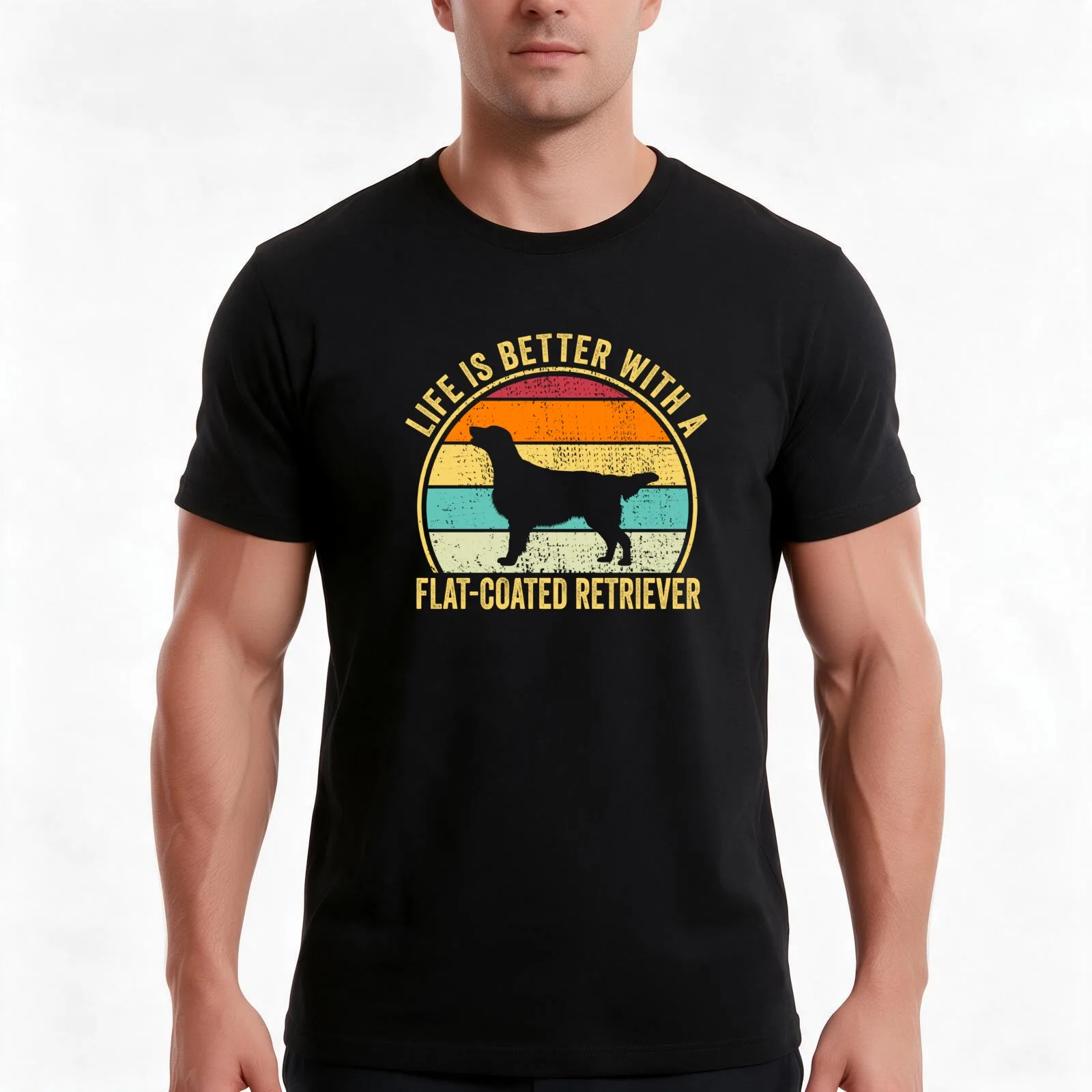 Life is Better with a Flat-Coated retriever Shirt Cool Flat-Coated retriever Dad Mom Dog Father Flat-Coated retriever  T-Shirt