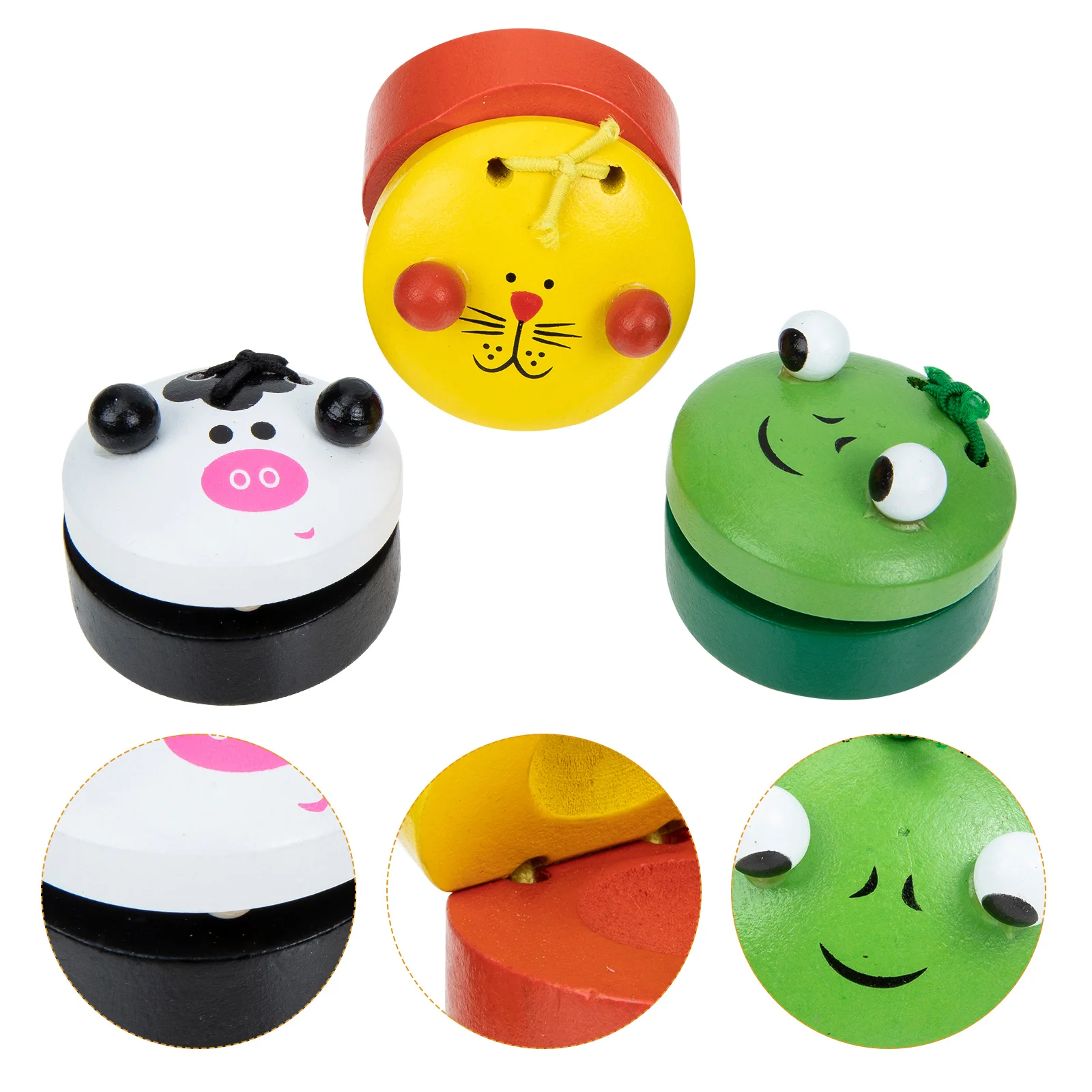 3 Pcs Animal Castanets Children’s Toys Percussion Playthings Instruments Wood Puzzle Kid Educational Music Musical Early