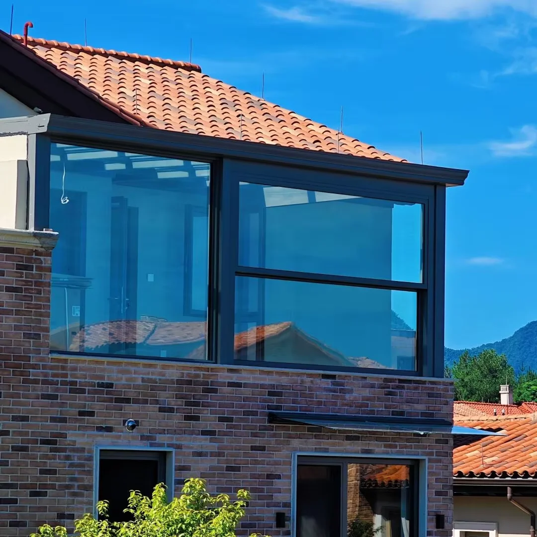 Any Size Custom Automatic Double Glass Soundproof Window Vertical Aluminum Stainless Steel Balcony Electric Lifting Window
