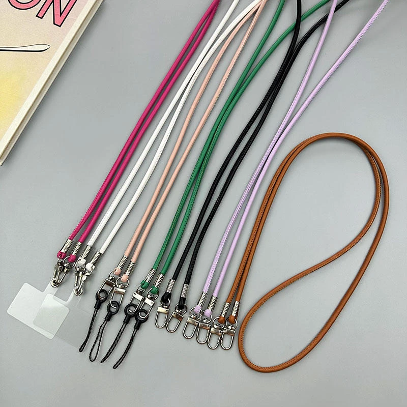 

1Pc INS Leather Phone Strap Crossbody Lanyard Backpack Lanyards Long Mobile DYM Rope Pendant For iPhone Samsung Camera Strap