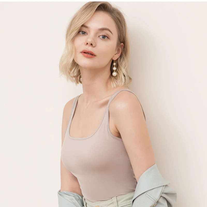 

Summer Solid Modal Vest for Women Comfortable Sports Wear Inside Women's Top Outside Home Tops