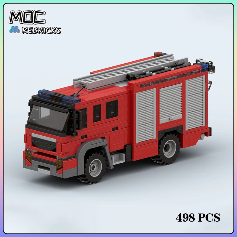 

City Series MOC Fire Engine 4x4 498PCS Building Block Model Kits DIY Assembling Display Toys Children Christmas Gifts