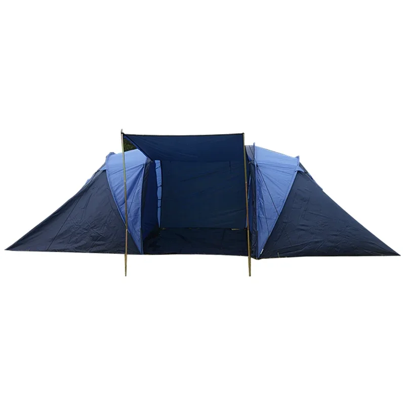 Professional Manufacturer Khemah Three Season Windproof 190T Polyester Fiberglass 8 10 Person Family CampingTunnel Tent