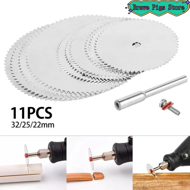 [HM]11Pcs Micro Circular Saw Blade Accessory Electric Grinding Cutting Disc Metal Cutter Rotary Tool Electric Tool Wood Cut[HM]