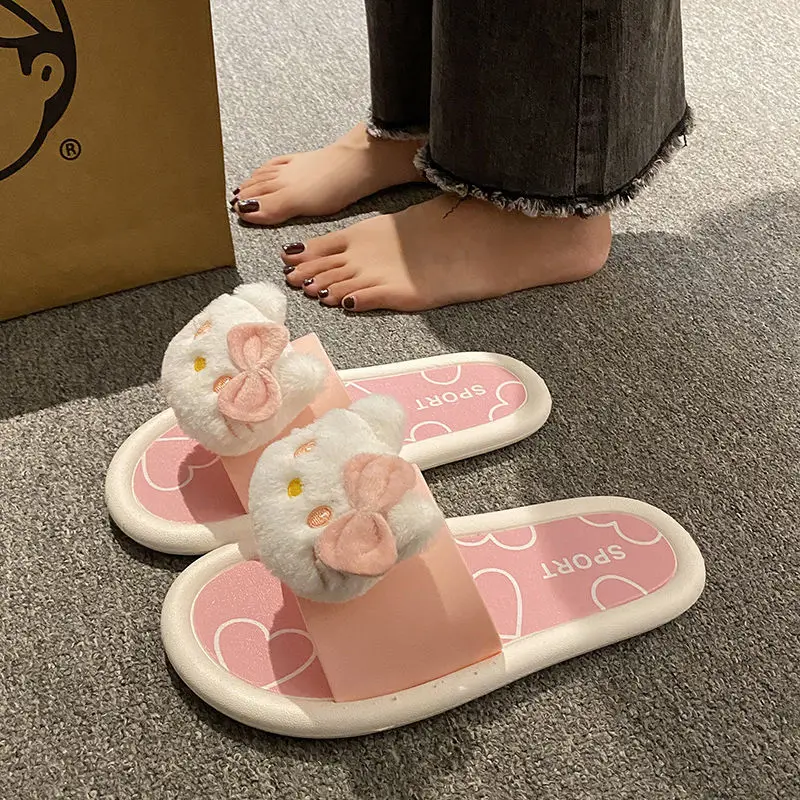 Hello Kitty slippers Anime Cartoon Sanrio thick soles slippers bathroom non slip slippers student Cute slippers Gift