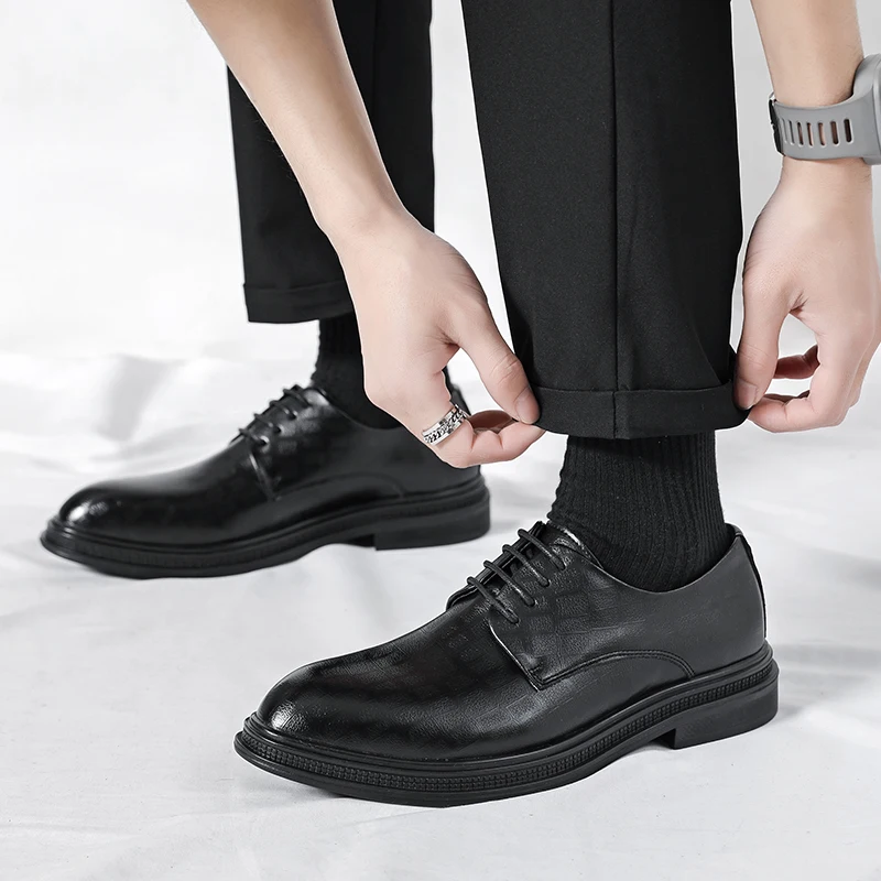 

2025 New Men's Large-sized Leather Shoes, Formal Business Leather Shoes, British Style Casual Suit Shoes
