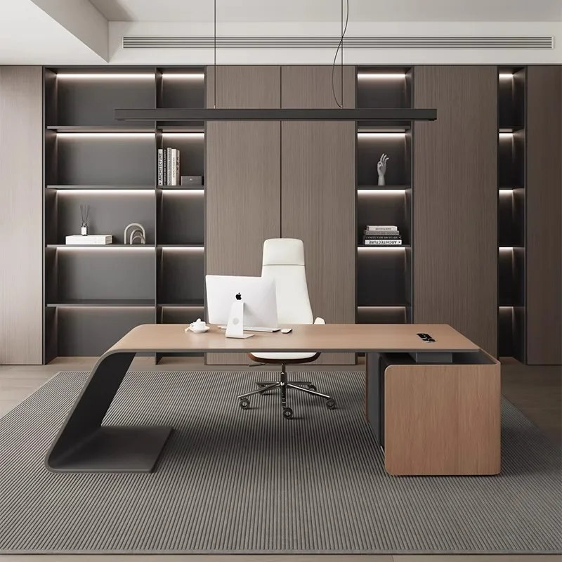 

Менеджер Роскошный L-образный офисный стол Конференц-дизайнер Высокое качество Уникальные босс-столы для чтения Индивидуальная мебель Escritorio