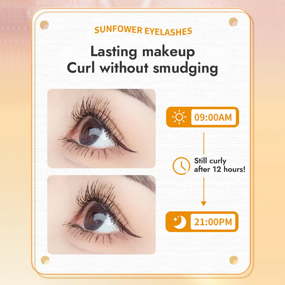 GECOMO slim three-dimensional mascara, each eyelash is clearly curled and does not smudge, long-lasting eyelash primer