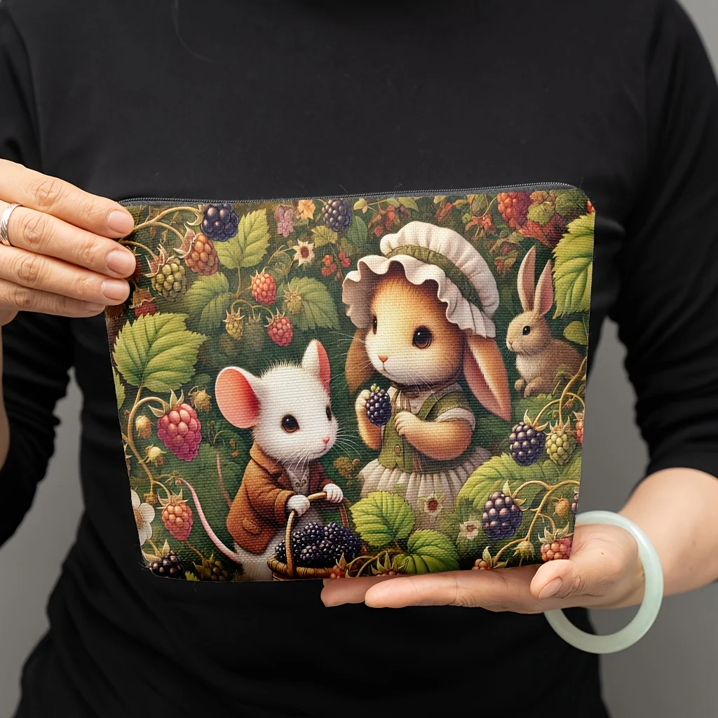 1 Piece of Quirky Animal Makeup Bag - Multifunctional Zipper Pouch for Women, Perfect Travel Zipper Storage Bag, Fun Birthday Gift