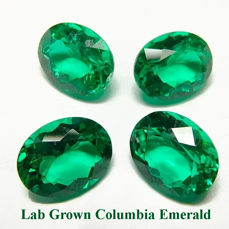 

Lab Grown Columbian Emerald Green Oval Shape Gemstone For Diy Jewelry Pendant Bracelet Making Material Selectable AGL Certificat