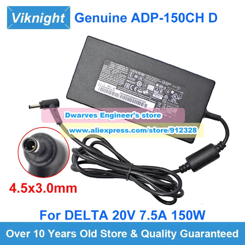 Genuíno Adp150ch d 20v 7.5a Adaptador para Delta Msi Gf76 Portátil Carregador Fonte de Alimentação 150w 4.5×3.0 mm