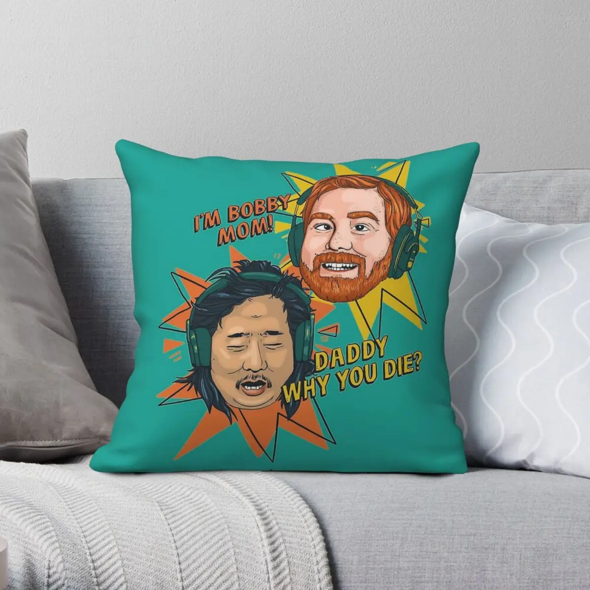 Bad Friends Podcast Pillowcase Polyester Linen Velvet Printed Zip Decorative Pillow Case Home Cushion Cover