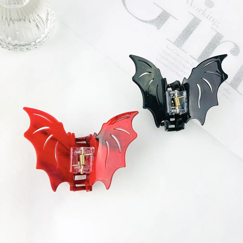 Bat-shaped Acetic Acid Material Halloween Funny Updo Festival Dress Hair Grab Hair Accessories for Women