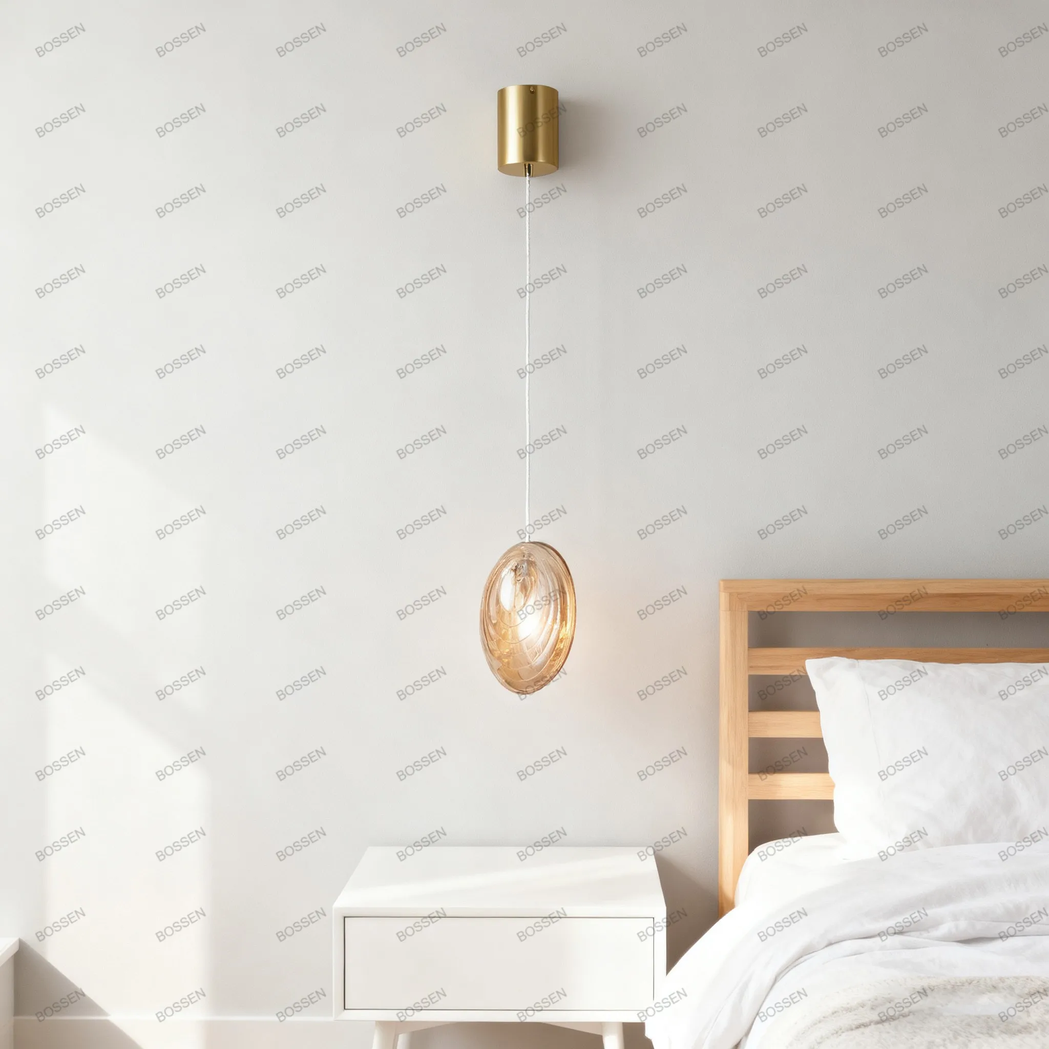 BOSSEN современный скандинавский потолочный светильник с регулируемой яркостью, стеклянный подвесной светильник, регулируемая цепочка для гостиной, дизайнерская комнатная люстра