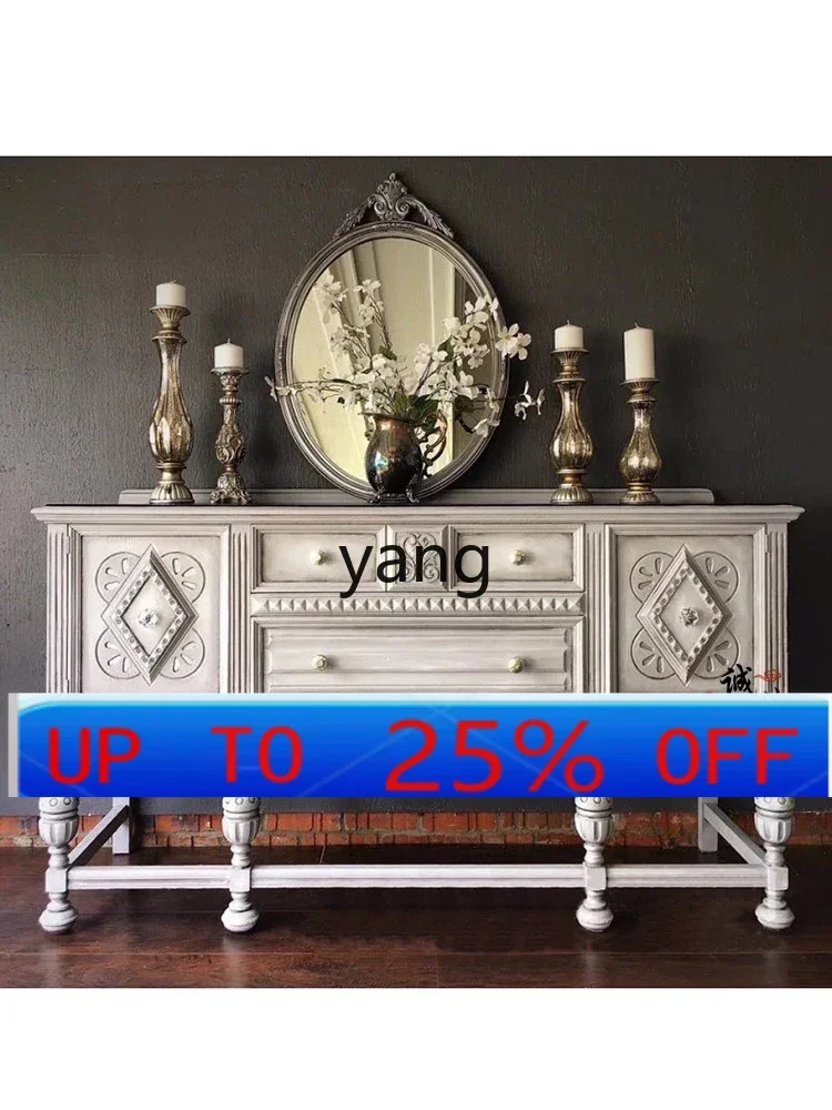 

LH retro entrance cabinet villa living room decorative cabinet white old dining side cabinet