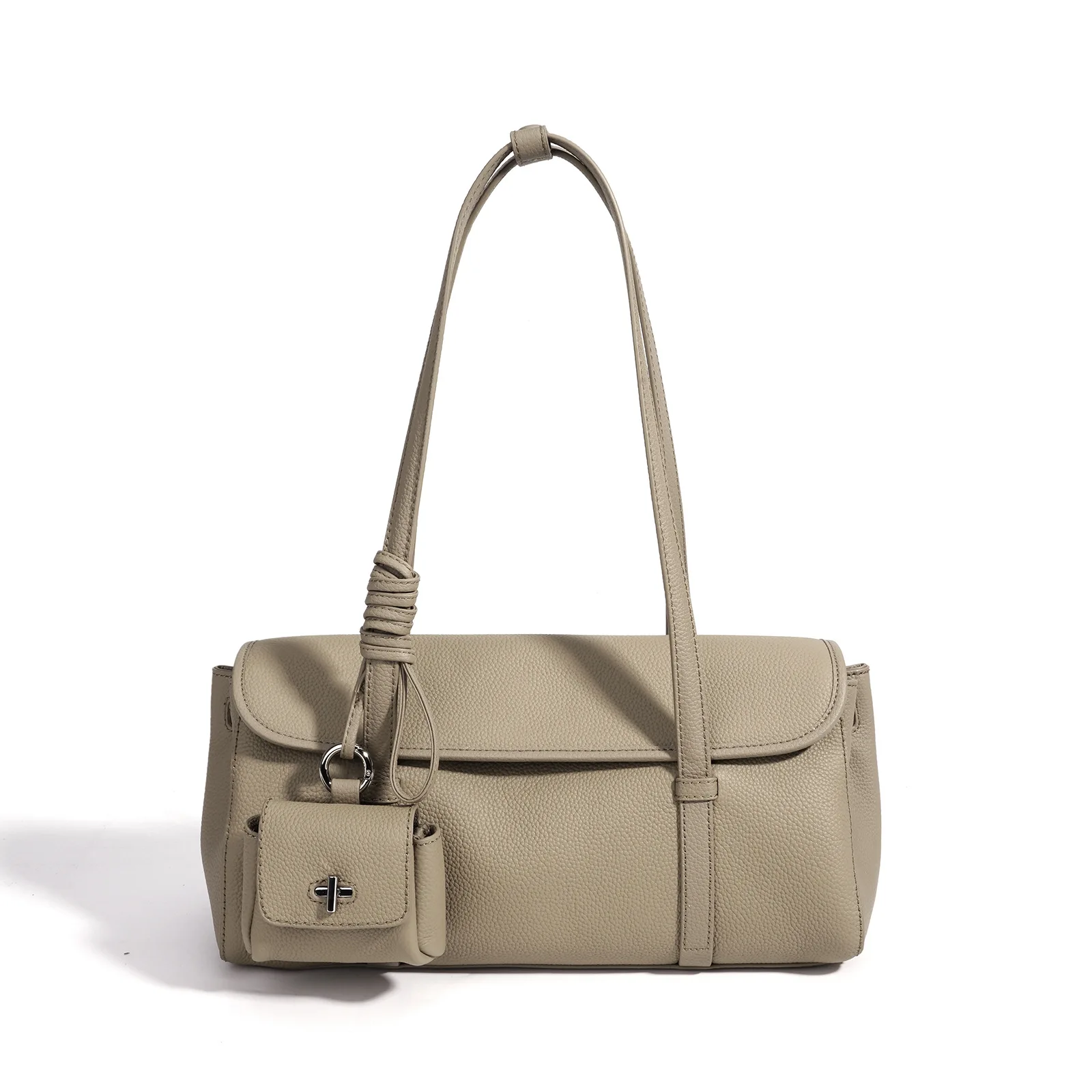 

Women's Top-Grain Leather Underarm Bag Boston Bag with Mini Coin Purse Large Capacity Commuter Shoulder Bag