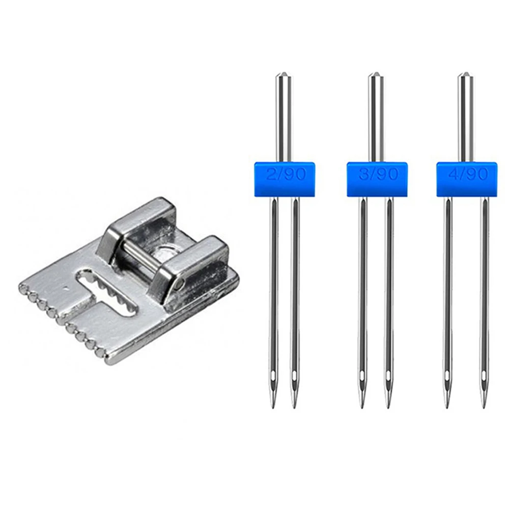 1 unidad de agujas gemelas 2 3 0 90 4 0 90 máquina de coser juego de agujas dobles prensatelas de plástico de Metal duradero patrón recto hogar