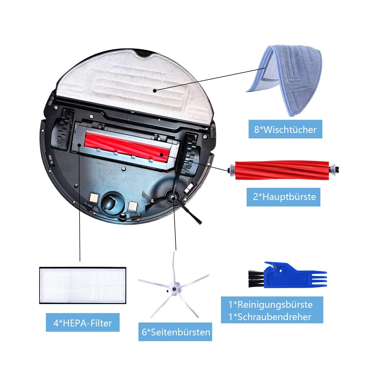 Filtro HEPA de Cepillo Lateral de cepillo principal para accesorios de aspiradora S7 MaxV Ultra T8Plus G10S
