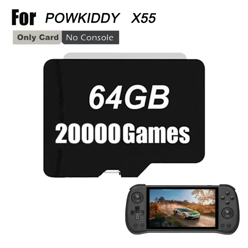 POWKIDDY X55 ريترو وحدة تحكم بجهاز لعب محمول بطاقة ماموري Tf بطاقة ألعاب محملة مسبقًا 450 PSP في 1 بطاقة آلة الألعاب الكلاسيكية لعبة ريترو